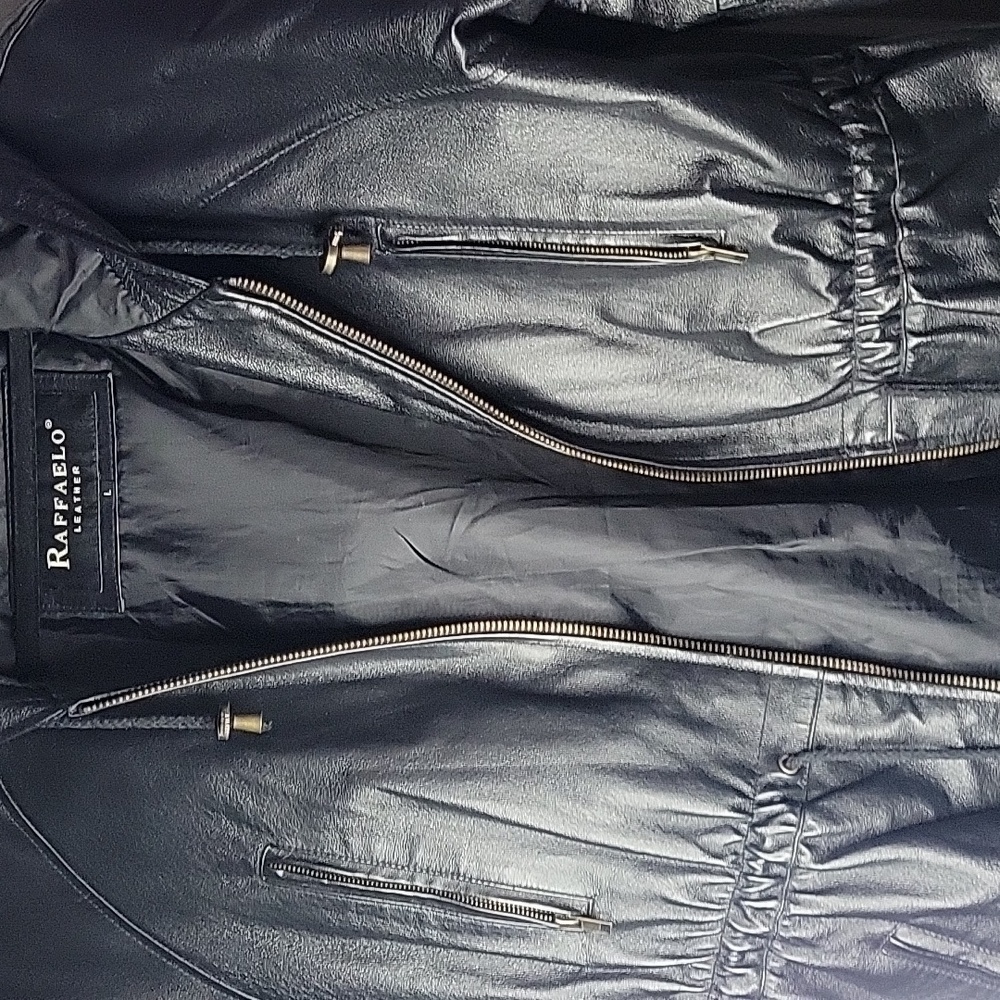 RAFFAELLO ROSSI Black Leather Jacket - Picture 2 of 3